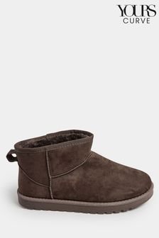 Yours Curve Brown Extra-Wide Fit Faux Fur Boots (N64201) | $68