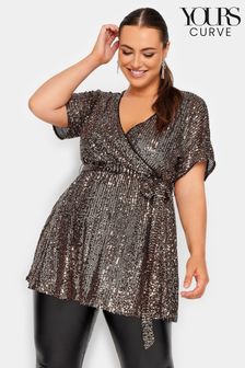 Yours Curve Gold London Sequin Wrap Top (N64212) | 34 €