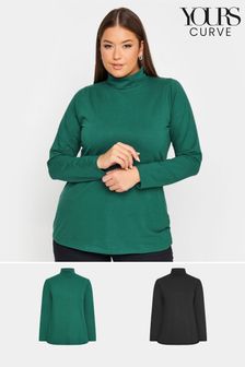 Yours Curve Longsleeve Turtle Neck Tops 2 Packs