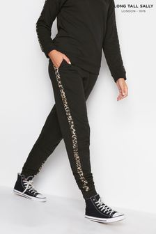 Long Tall Sally Black Animal Print Stripe Joggers (N64277) | €17.50