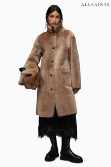 AllSaints Brown Serra Shearling Coat (N64345) | kr12,968
