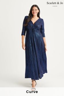Scarlett & Jo Blue Knot Front Sequin Gown (N64368) | TRY 3.230