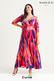 Розовый и пурпурный с разноцветным принтом - Платье макси Scarlett & Jo Verity (N64373) | €172