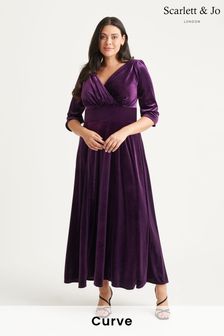 Scarlett & Jo Purple Verity Velvet Maxi Gown (N64375) | $264