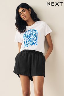Azul/blanco - Camiseta de manga corta y cuello redondo (N64558) | 19 €