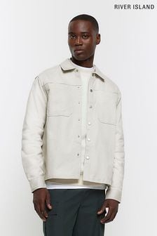 River Island Natural Popper Front Overshirt (N64615) | €51