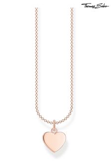 Komplet naszyjnika Thomas Sabo Charm Club z zawieszką w kształcie serca w kolorze różowego złota Złoty (N64800) | 690 zł