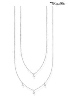 Thomas Sabo White Layered Necklace: 925 Silver, Zirconia (N64843) | €152