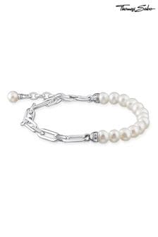 Thomas Sabo White Chunky Chain & Pearl 925 Silver Bracelet (N64912) | €252