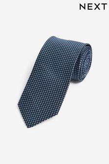 Granatowy - Teksturowany krawat z jedwabiu (N65051) | 110 zł