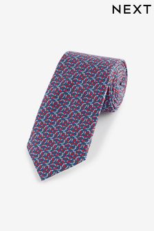 Red/Blue Horsepip Pattern Tie (N65061) | OMR5