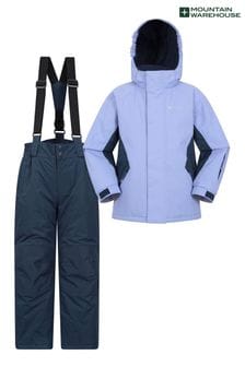 紫色 - Mountain Warehouse兒童款抓絨內襯滑雪夾克和內搭褲套組 (N65129) | NT$3,730