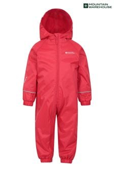 Mountain Warehouse Red Junior Spright Waterproof Fleece Lined Rainsuit (N65135) | SGD 58