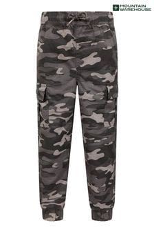 Mountain Warehouse Black Camo Stain Resistant Cargo Kids Trousers (N65178) | SGD 62