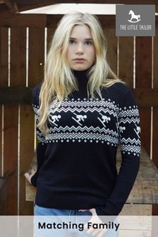 黑色 - The Little Tailor女裝修身剪裁滑雪設計針織聖誕乳白色套衫 (N65203) | NT$3,220