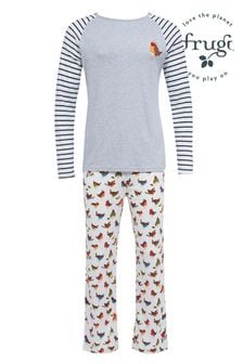 Frugi Christmas Robins Matching Family Mens Organic Cotton Pyjamas (N65313) | €34