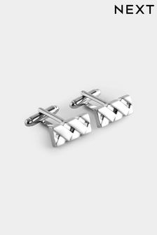 Silver Weave Cufflinks (N65348) | AED50