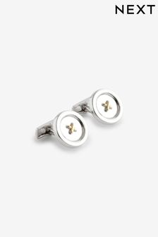 Silver Novelty Button Cufflinks (N65349) | ₪ 41