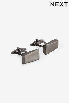 Gun Metal Rectangle Edge Cufflinks (N65358) | AED50