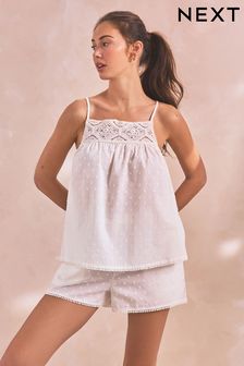 White Cami Short Set Pyjamas (N65435) | SGD 49