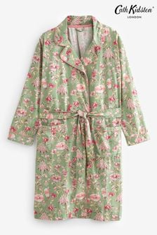 Cath Kidston Green Floral Cotton Poplin Wrap Dressing Gown (N65496) | Kč2,060