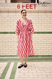 Cath Kidston Pink/Red Swirl Print Kaftan Dress (N65514) | $99