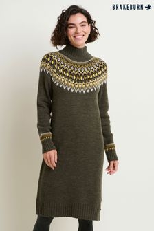 Brakeburn Green Roll Neck Knitted Dress (N65583) | kr1,038