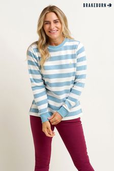 Brakeburn Blue Stripe Crew Neck Sweatshirt (N65733) | $62