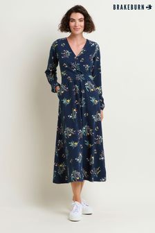 Brakeburn Blue Spring Bunches Wrap Maxi Dress (N65735) | $117