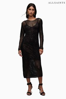 AllSaints Black Maxi Rosalie Anita Dress (N65793) | €351