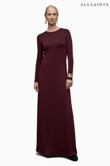 AllSaints Purple Katlyn Long Sleeve Maxi Dress (N65803) | OMR62