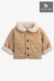 The Little Tailor Baby Natural Quilted Reversible Plush Lined Sherpa Fleece Jacket (N65894) | CA$98