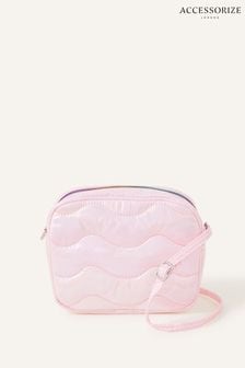 Розовая стеганая сумка с длинным ремешком для девочек Accessorize переливающейся отделкой (N65916) | €8