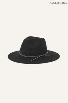 Accessorize Wool Sparkle Fedora Black Hat (N65927) | €19