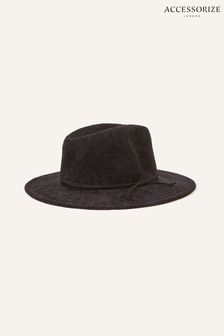 Accessorize Black Chenille Packable Fedora Hat (N65997) | €34