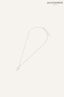 Accessorize Silver Tone Sterling Twist Cross Necklace (N65999) | €18