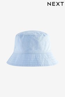 Light Blue Linen Blend Bucket Hat (3mths-16yrs) (N66060) | $12 - $19
