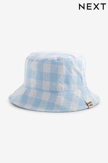 Blue Check Bucket Hat (3mths-10yrs) (N66074) | $14 - $18