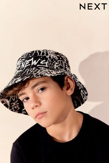 Monochrome Grafitti Bucket Hat (1-16yrs) (N66094) | ₪ 29 - ₪ 46