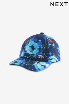 Blue Football Print Baseball Cap (1-16yrs) (N66105) | €11 - €15