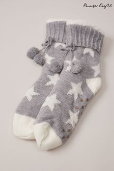 Phase Eight Grey Knitted Star Slipper Socks (N66200) | €36