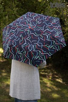 Totes Navy Eco Supermini Ribbons Print Umbrella (N66232) | $33