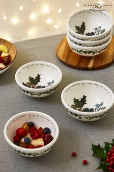 Portmeirion Clear The Holly and the Ivy Set of 6 14cm Small Bowls (N66265) | €163