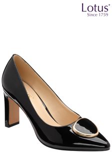 Lotus Black Pointed Toe Court Shoes (N66283) | kr844