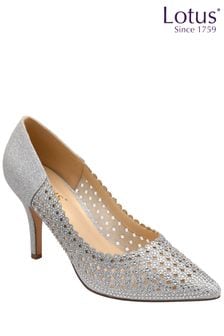 Lotus Silver Stiletto-Heel Pointed Toe Court Shoes (N66286) | €102