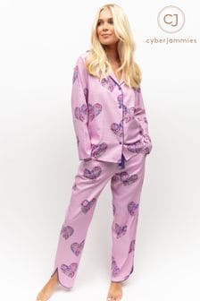 Cyberjammies Pink Curve Long Sleeve Pyjama Set (N66328) | ￥9,160