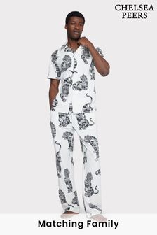 Chelsea Peers Organic Cotton Lotus Tiger Print Long Pyjama Set