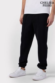 Chelsea Peers Black Organic Cotton Pintuck Joggers (N66387) | SGD 97