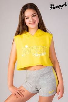 Pineapple Yellow Girls Sleeveless Dance Crop Hoodie (N66392) | AED133