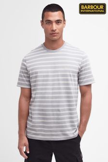 Szary - Barbour® International Grey Bernie Stripe T-shirt (N66412) | 285 zł